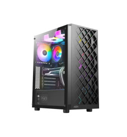 AZZA CASE SPECTRA 280B ATX MID TOWER ATX  MICRO ATX ITX VIDRIO TEMPLADO  1x USB 3.0 2x USB 2.0 1xMIC 1x HD AUDIO(NEGRO)